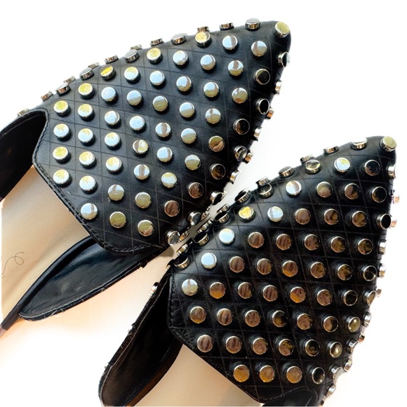 Fergie black gold leather studded mules ❤️ - Picture 4 of 8